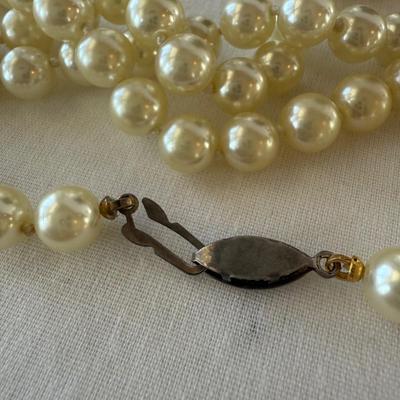 Five Pearl Necklaces with 10K Clasp (K-HS)
