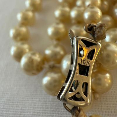 Five Pearl Necklaces with 10K Clasp (K-HS)