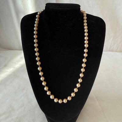 Five Pearl Necklaces with 10K Clasp (K-HS)