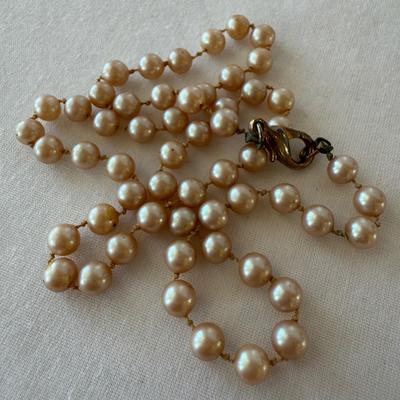 Five Pearl Necklaces with 10K Clasp (K-HS)