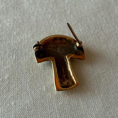 14K Gold Mushroom Pin (K-HS)