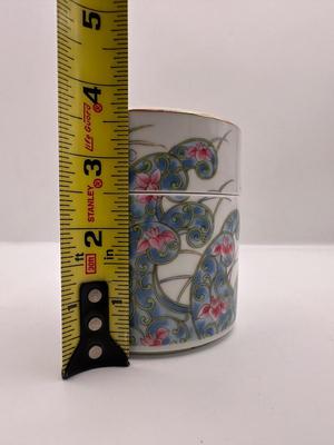 Lenadel Japan Hand-Painted Porcelain Floral Lidded Jar