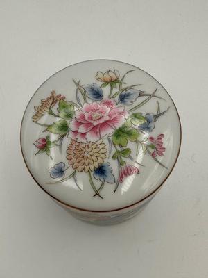 Lenadel Japan Hand-Painted Porcelain Floral Lidded Jar