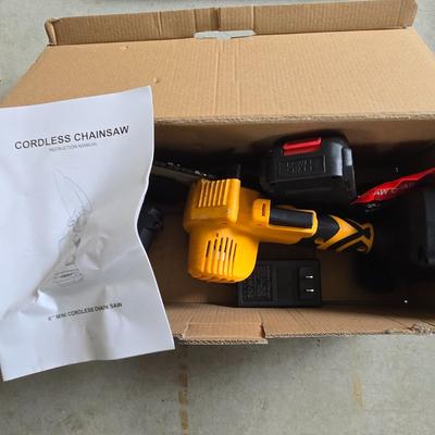 LOT 289G: Snow Shovel, Pole Saw, Mini Electric Chain Saw, Yard Rake, and More