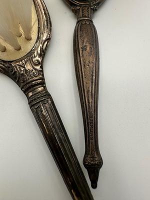 Sterling Silver Vanity Brush and Comb Set