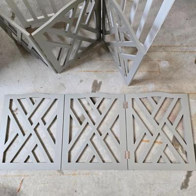 LOT 290G: Three Freestanding Wooden Pet Gates