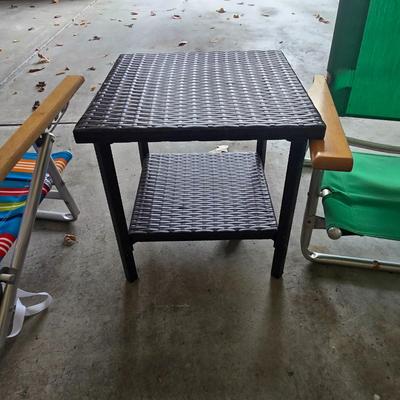 LOT 292G: Two Beach Chairs and Small Low Table