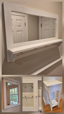 LOT 296K: Hallway Table, Mirror, Coat Rack, and Key and Mail Holder