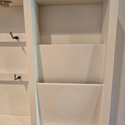 LOT 296K: Hallway Table, Mirror, Coat Rack, and Key and Mail Holder