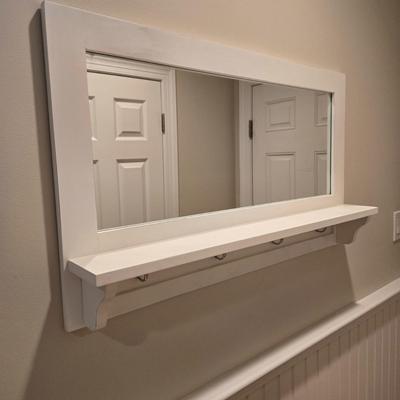 LOT 296K: Hallway Table, Mirror, Coat Rack, and Key and Mail Holder