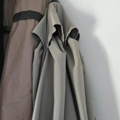 LOT 297G: Four XL Patio Umbrellas with Covers and One Market Umbrella