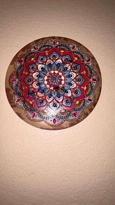 B. SCHWARTZ ABSTRACT PAINTING AND TIN ART WALL HANGING