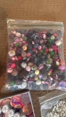 BEADS, AN ENGRAVER AND JEWELRY MAKING TOOLS