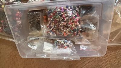 BEADS, AN ENGRAVER AND JEWELRY MAKING TOOLS