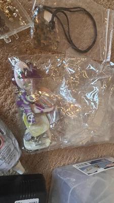 BEADS, AN ENGRAVER AND JEWELRY MAKING TOOLS