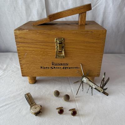 Gentlemen’s Accessories including Mother of Pearl Pocket Knife, Elgin Watch, & More (DR-HS)