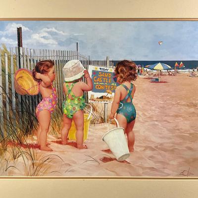 Sale Photo Thumbnail #1683: Double matted, Nantucket beach sand castle contest