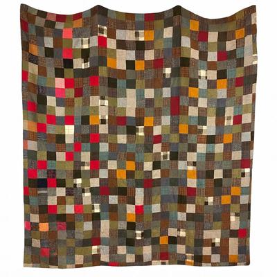 Sale Photo Thumbnail #1696: Made in Ireland. Pure New wool, has foxing on back, refer to photos
Measures: 92" long x 82" wide
