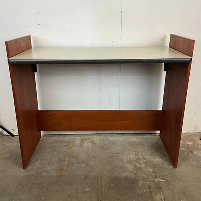 Sale Photo Thumbnail #1743: Drawers are sun faded, break/crack on accordion top, refer to photos
Roll top desk: 50" wide x 25" deep x 41" high