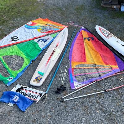 Sale Photo Thumbnail #1745: There is enough hardware/attachments for one board.
Both come with mass poles and sails
Mistral: 12'4" long
Star-surf: 12'7" long