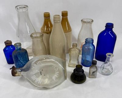 Antique Vintage Glass and Ceramic Bottle Lot