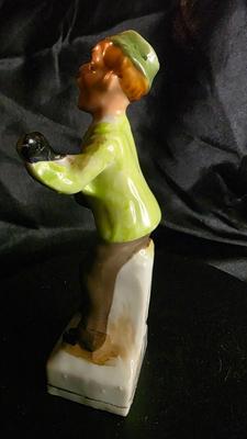 Vintage Porcelain Street Singer Figurine – Hand-Painted Guitarist, Japan Mid-Century