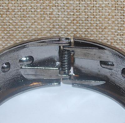 SANGRIA RED CUFF BRACELET (2¼" Opening) with Clear Round Stones Middle Row and Vertical Accent Lines on a Spring-Load Close