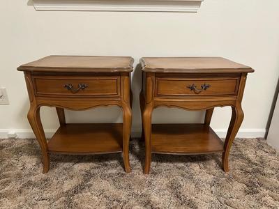 Dixie French Provincial Full Headboard with Pair of Matching Nightstands