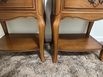 Dixie French Provincial Full Headboard with Pair of Matching Nightstands