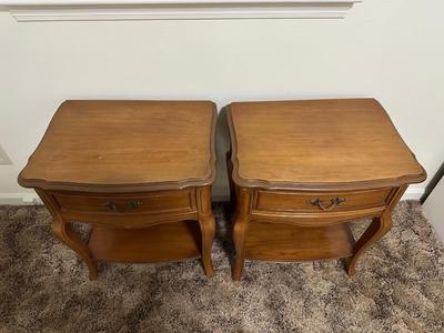 Dixie French Provincial Full Headboard with Pair of Matching Nightstands