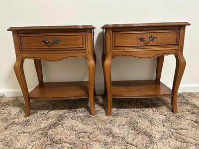Dixie French Provincial Full Headboard with Pair of Matching Nightstands