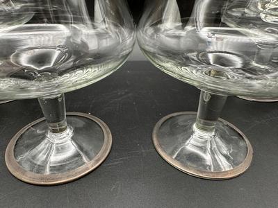 Silver Rim Shrimp Cocktail Glasses - Set of 4