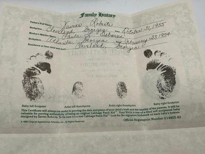 Cabbage Patch Kids Boy with Birth Certificate
