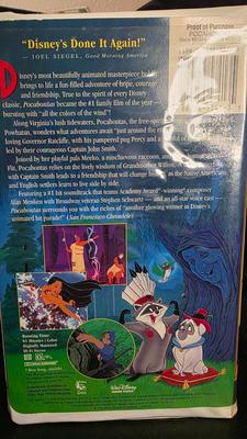 Vintage Walt Disney Masterpiece Collection Pocahontas VHS Tape – Classic 1995 Animated Film Home Video & Rare Collector’s Edition