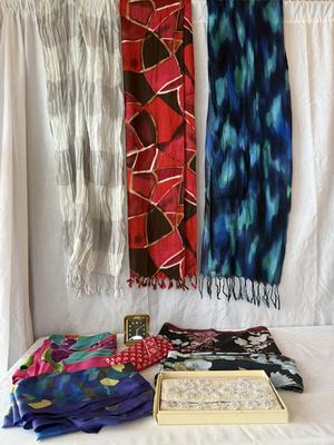 Silk Infinity Scarves with Beaded Clutch, Vera Bradley Glasses Case, & More (DR-HS)