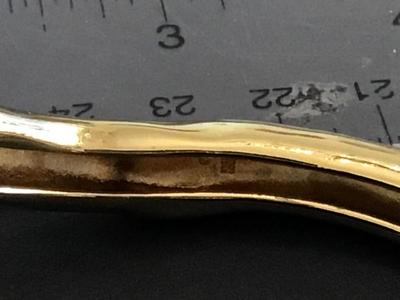 Alexis Bittar Wide Molten Bangle Bracelet Signed Designer 14 K Gold Plated
