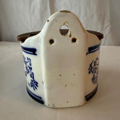 Wall Mount Porcelain Salt Cellar & More Vintage Porcelain Dishes (DR-HS)
