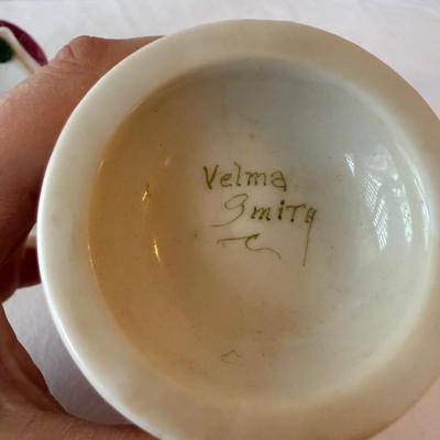 Wall Mount Porcelain Salt Cellar & More Vintage Porcelain Dishes (DR-HS)