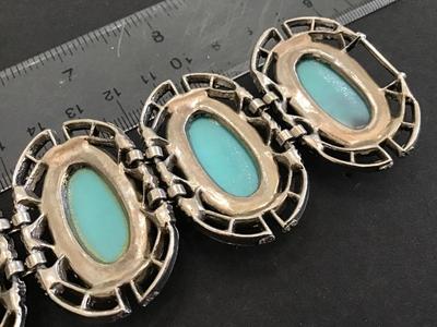 Wide Faux Stone Locking Bracelet. Mid