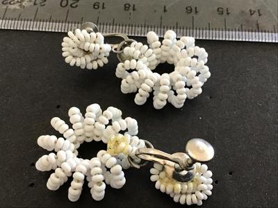 Vintage Screw Back Glass Beaded Earrings