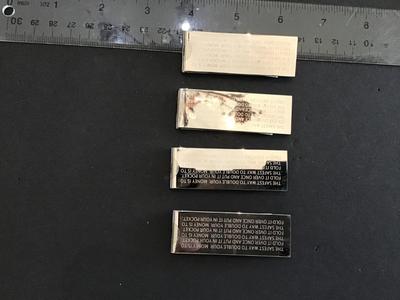 4 Money Clips Silver Tone New
