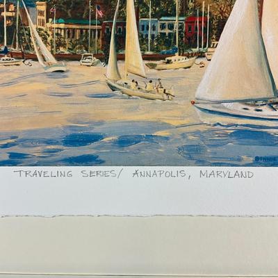 004 Pair of Bonnie Printz Limited Edition Giclee Prints Numbered & Signed "Traveling Series"