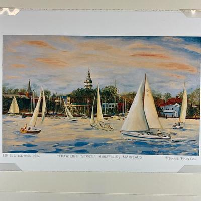 004 Pair of Bonnie Printz Limited Edition Giclee Prints Numbered & Signed "Traveling Series"