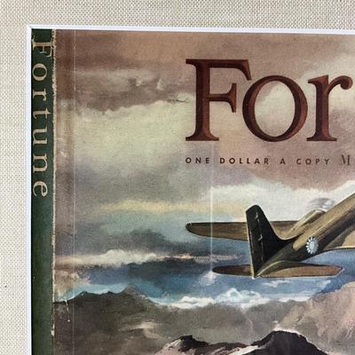010 Fortune Magazine Cover Airplane "China's Last Lifeline" Lithograph Circa 1943 Signed By Allen Saalburg