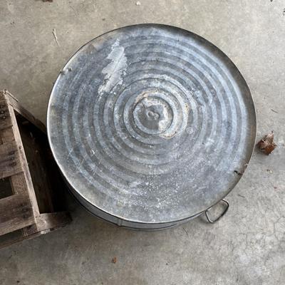 Galvanized Pail w/ Produce Crate (G-BBL)