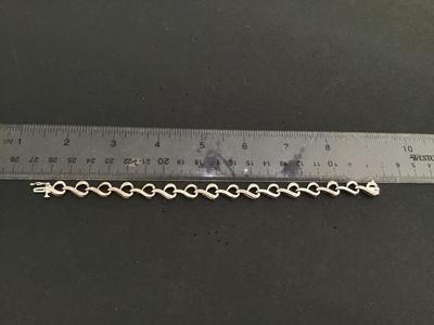 Sun Sterling Silver 925 Diamond Chip Heart Tennis Bracelet