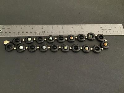 Black onyx Disk Chinese Cloisonne Bead Necklaces Nice Vintage