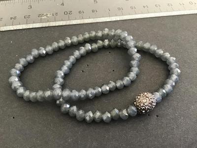 Gray Glass Bracelets. Set of 2