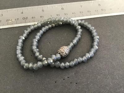 Gray Glass Bracelets. Set of 2