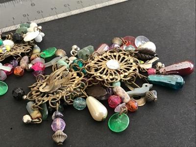 Vintage Glass Hodge Podge Statement Earrings. Unique